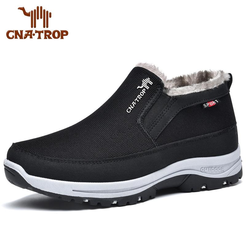 Зимние теплые ретро-лоферы, зимние ботинки, плюшевые утепленные туфли для папы, удобные повседневные туфли большого размера с нескользящей подошвой