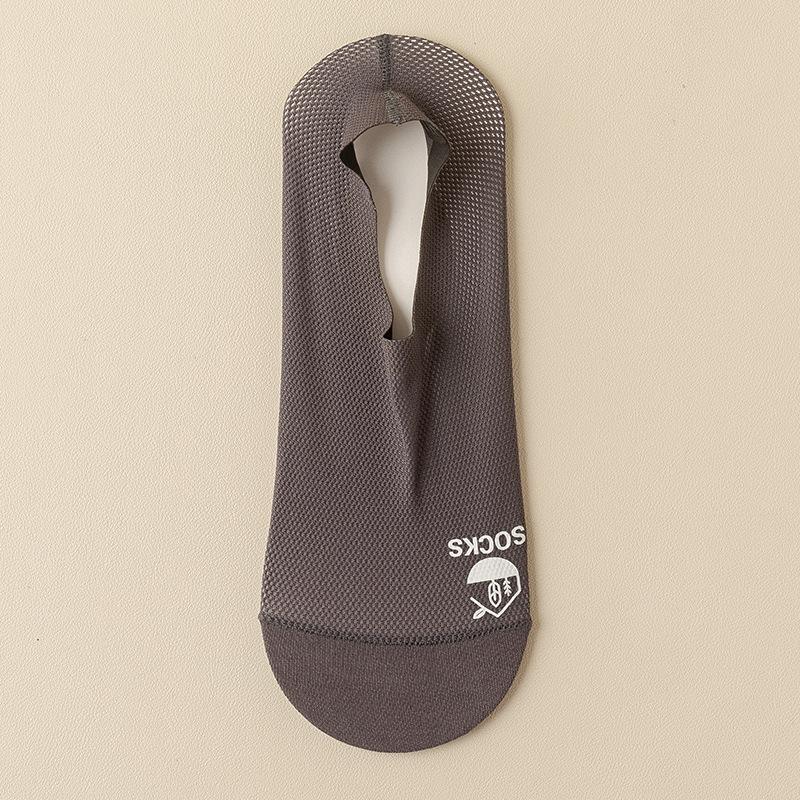 Summer Socks Hollow Out Mesh Breathable Invisible No Show Sock Slippers Solid Color Silicone Non-slip Low Cut Boat Socks