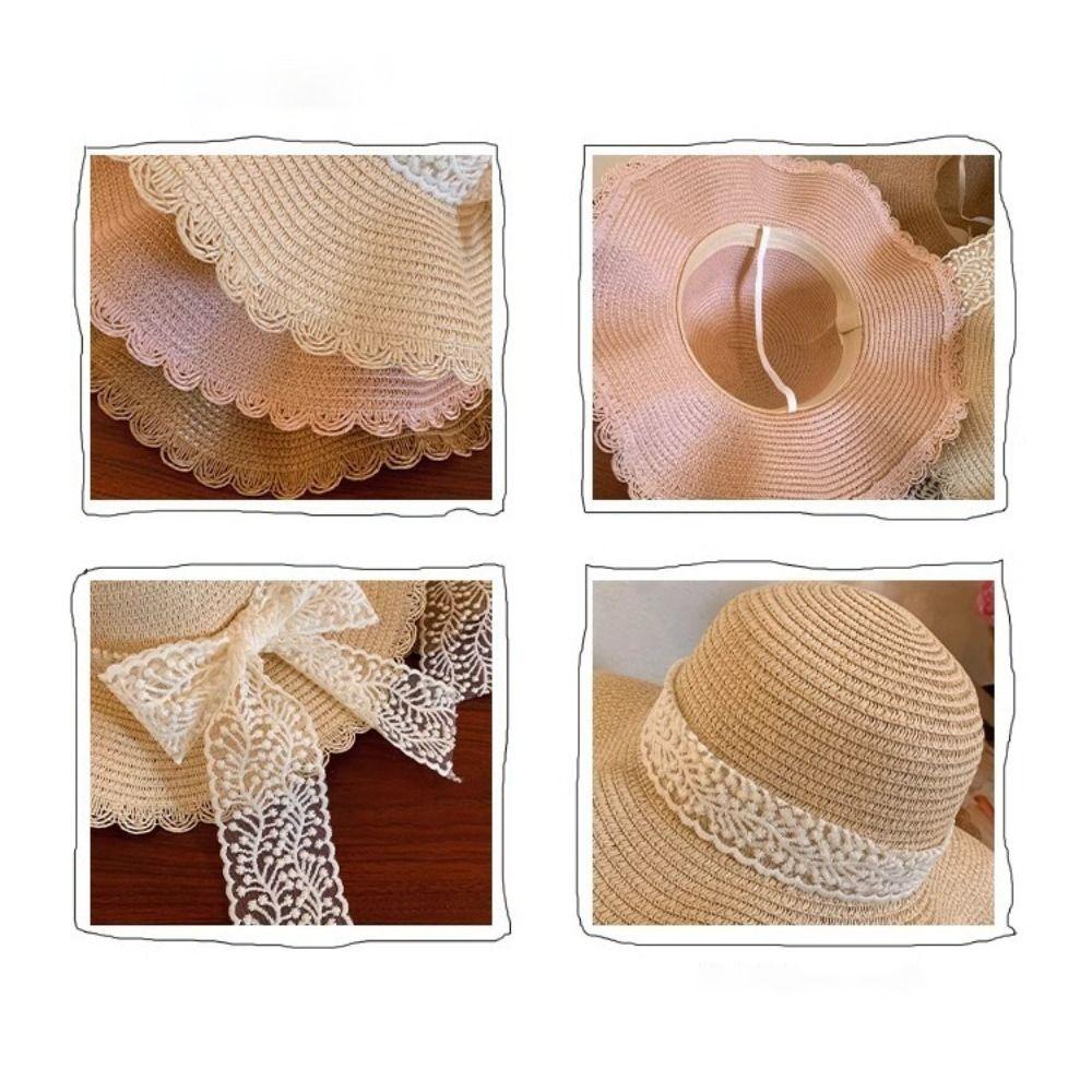 Дышащая шляпа-ведро с большими полями, пляжная кепка, милая соломенная шляпа для женщин