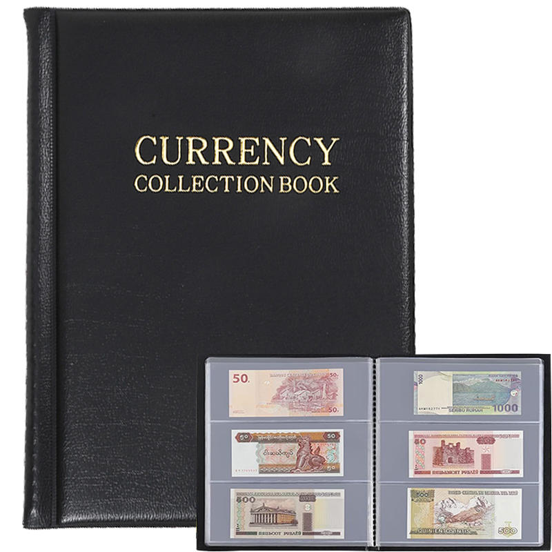 Альбом для коллекционирования банкнот с 30 отделениями, переплет, портативный, 10 внутренних страниц, альбом для хранения бумажных денег и валюты