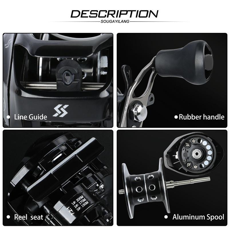 Рыболовные катушки для наживки 12+1 катушка BB с максимальной мощностью фрикциона 14 фунтов с передним тормозом Рыболовные катушки для заброса