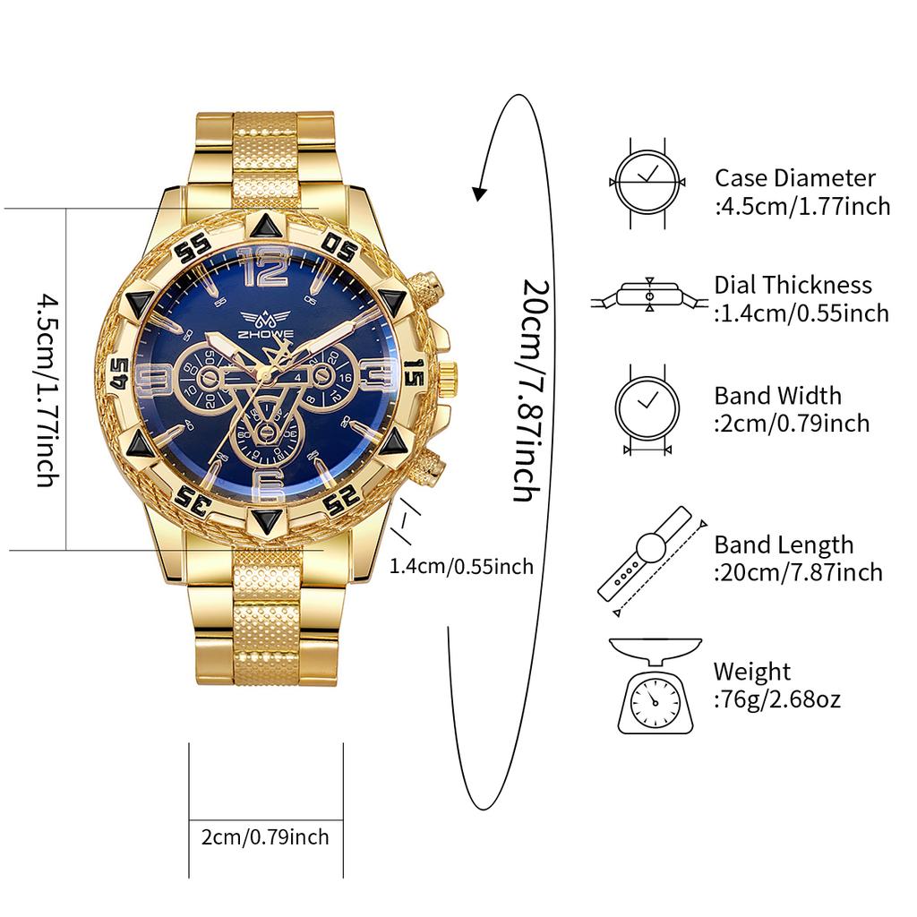 Мужские деловые часы Модные арабские цифры Стальной браслет Мужские кварцевые часы