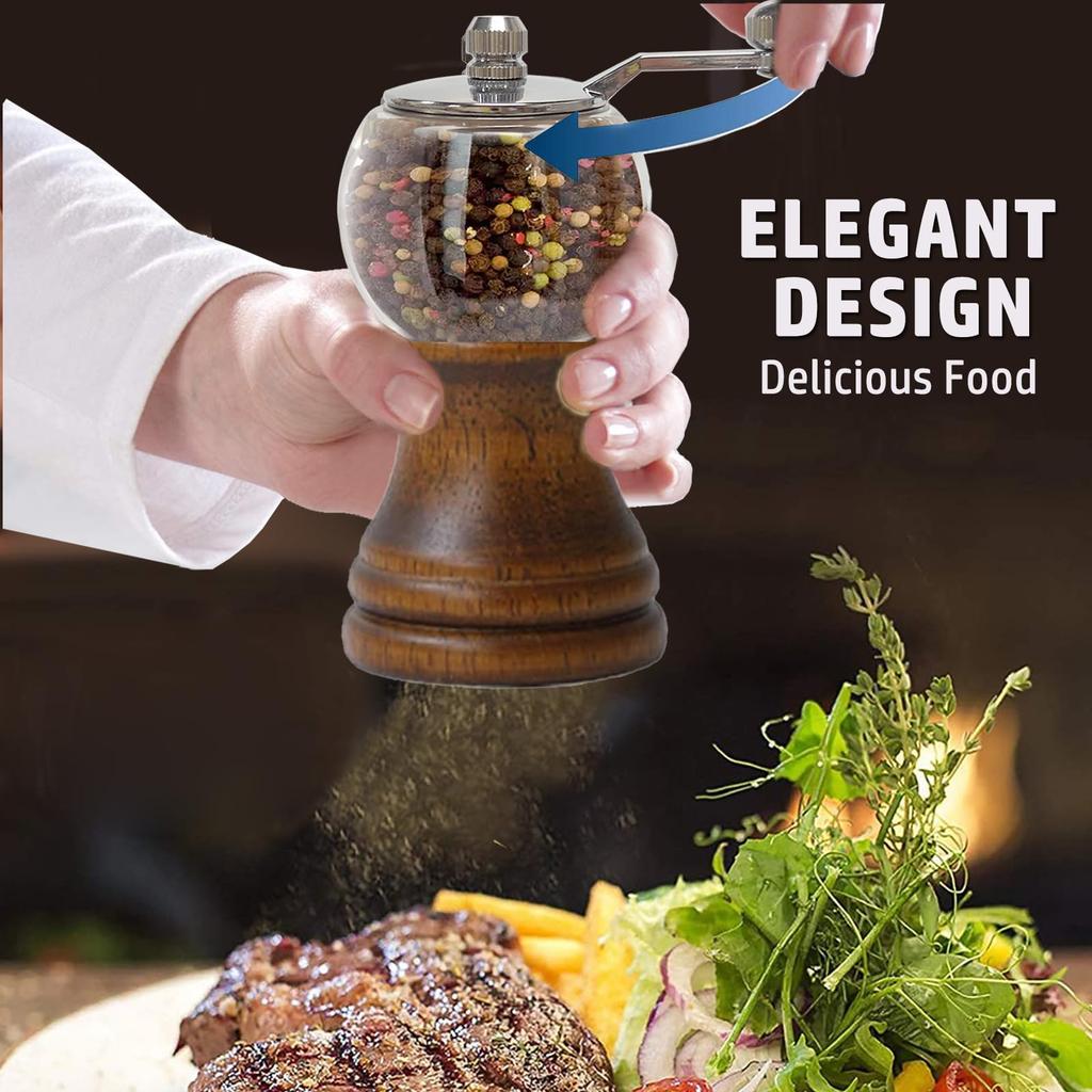 Машина для полировки соли и перца, ручная машина для полировки перца, соль, можно использовать деревянный и акриловый сердечник из цинкового сплава с грубой керамикой.