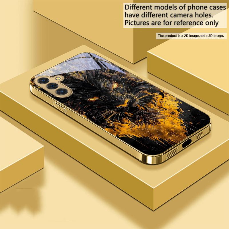 Zhenshan Spirit Beast Для Samsung A73 A72 A71 A42 A56 A55 A54 A53 A52s A52 A51 A36 A35 A34 A33 A32 16 14 Золотой стеклянный чехол для телефона