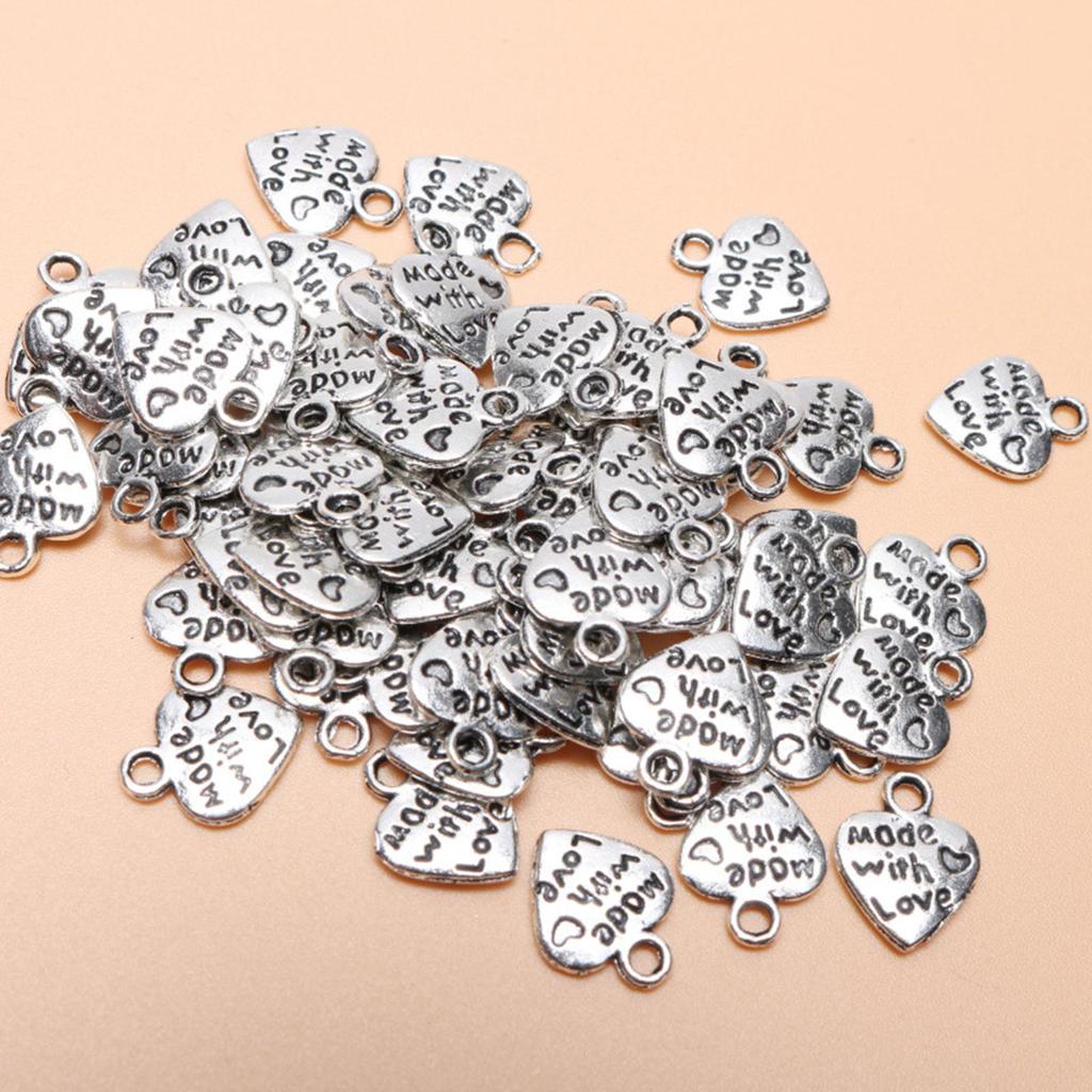 60 шт. Подвеска в форме сердца с любовью 12x10 мм, тибетские антикварные серебряные подвески, изготовление ювелирных изделий своими руками, ручная работа