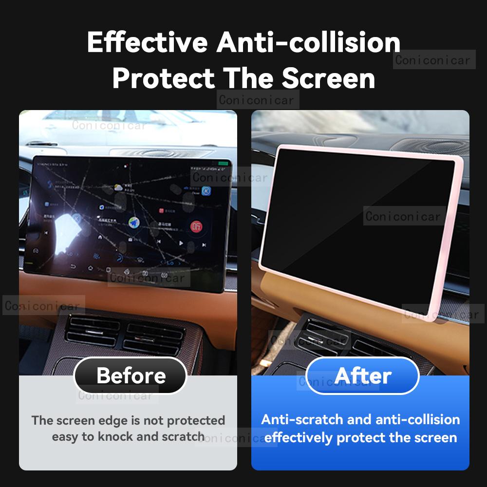 Auto Screen Silicone Protective For BYD YUAN UP Central Control Car Navigation Screen Protector Frame Accessories