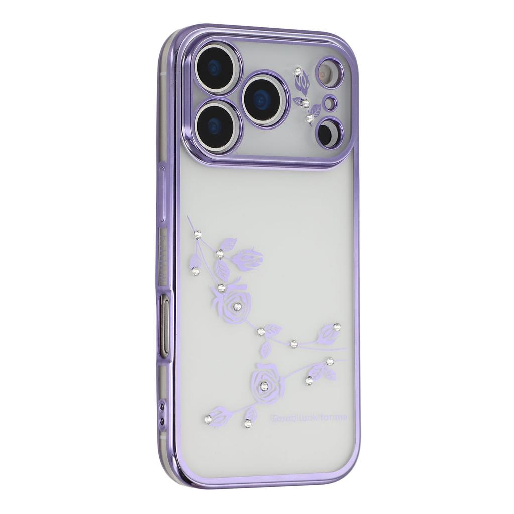 KADEM For iPhone 17 Pro Case Flower Rhinestone Decor TPU Phone Cover