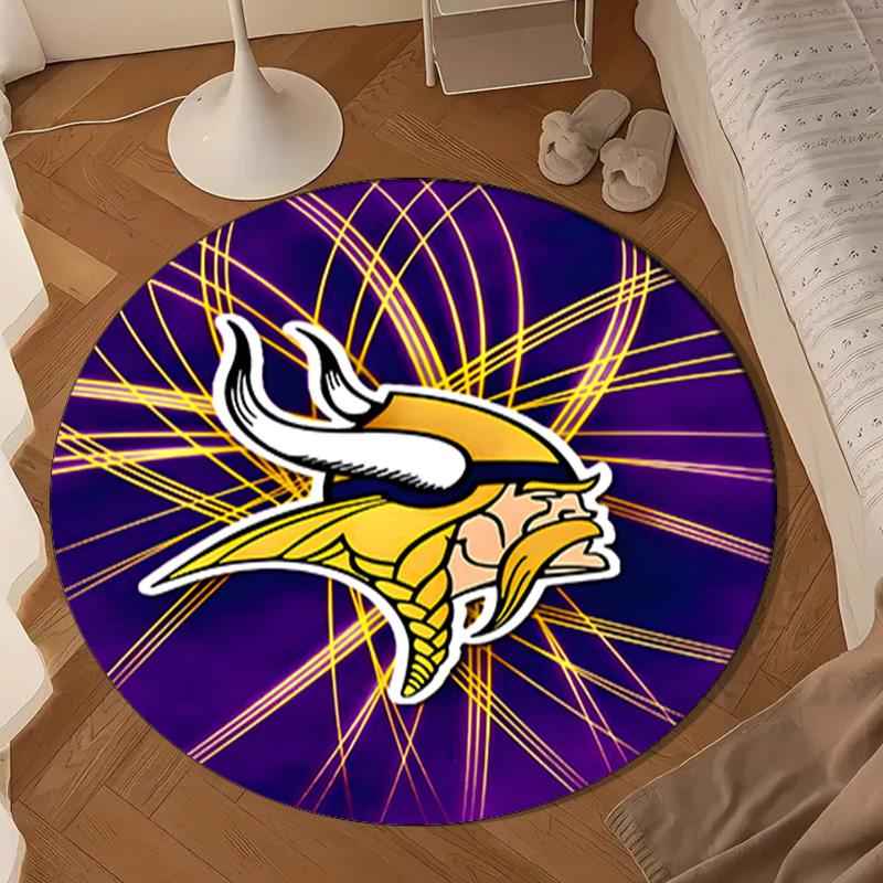 Minnesota Vikings Logo Round mat, Anti-slip Circle Carpet Chair rug For livingroom,Bedroom, doormat home decor Gift Christmas Gifts