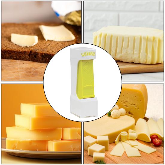 Butter Slicer Cutter Stick Butter Container Dish with Lid Multipurpose Stainless Steel Blade Butter Dispenser Cheese Splitter Slicing Tools