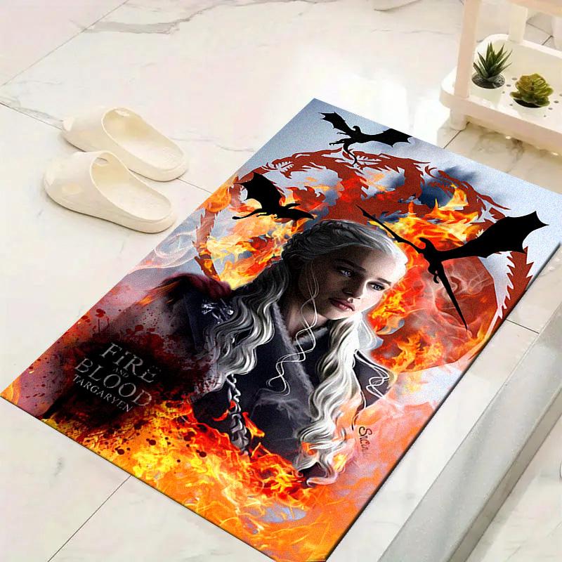 Daenerys Targaryen Carpet Rug for Living Room Bedroom Home Sofa Decoration,Kids play Non-slip Floor Mat
