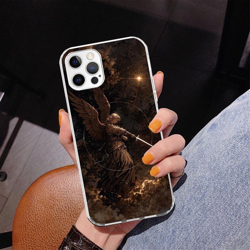 Archangel Michael Phone Case For iPhone 13 12 Mini 11 Pro Max XS XR X SE 7 8 Plus 5S 5 6S 6 Gift Print Cover Fundas