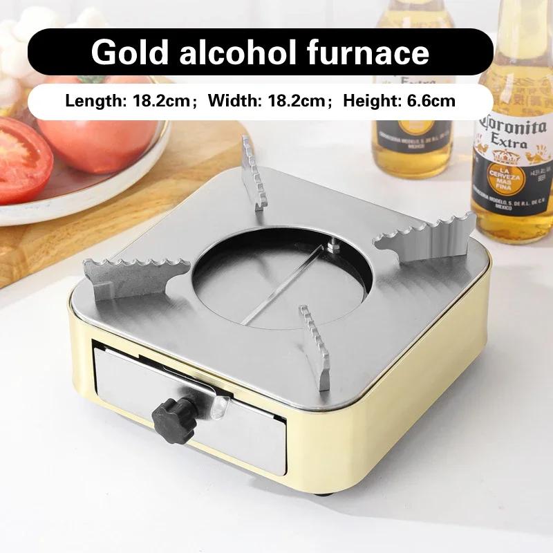 Сухая миска для риса из испанской рыбы и морепродуктов, нержавеющая сталь, золотистый корейский армейский горшок для тушеного мяса, утолщенная сковорода для жарки с двумя ушками