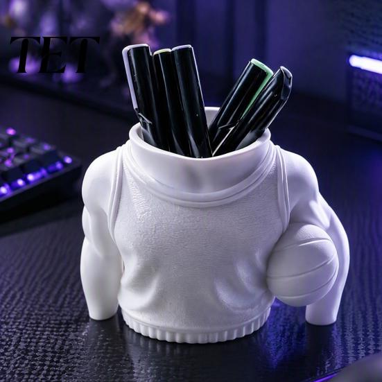 Unique PLA 3D Printed Ornament Basketball Player Pen Holder, Sports Themed Desktop Organizer, Study Room Desk Accessories Funny Pencil Cup,