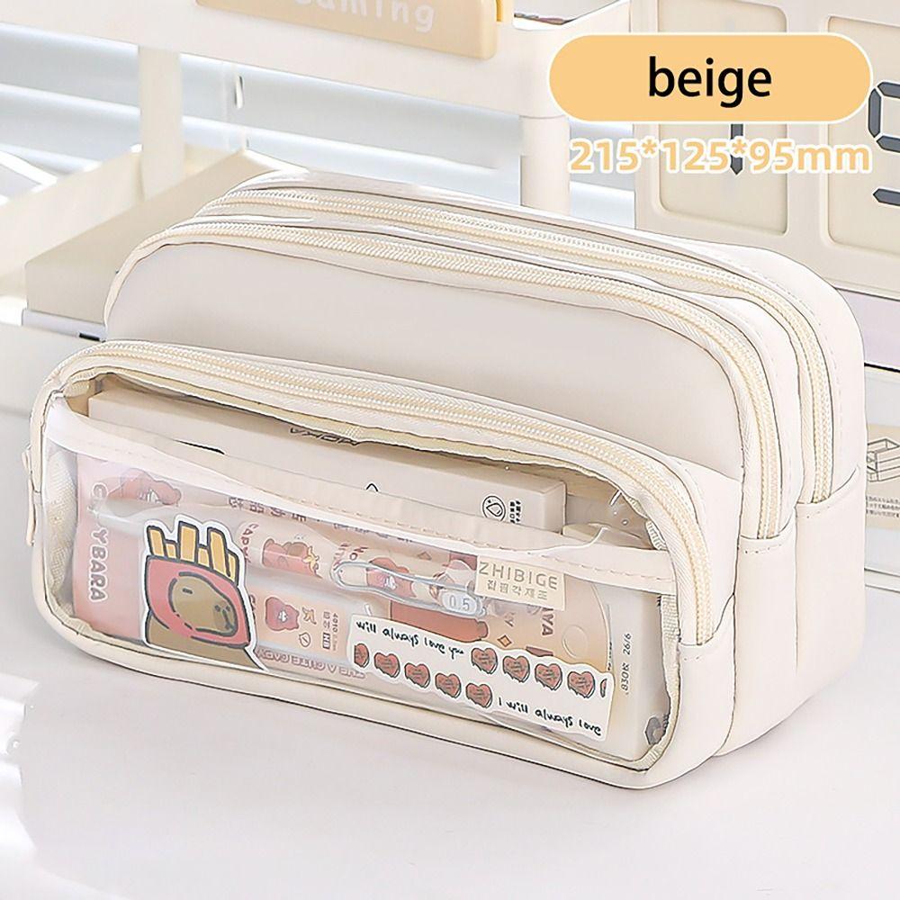 Multilayers Pencil Case Staircase Style Stationery Storage Pouch Pen Bag  Office School Supplies