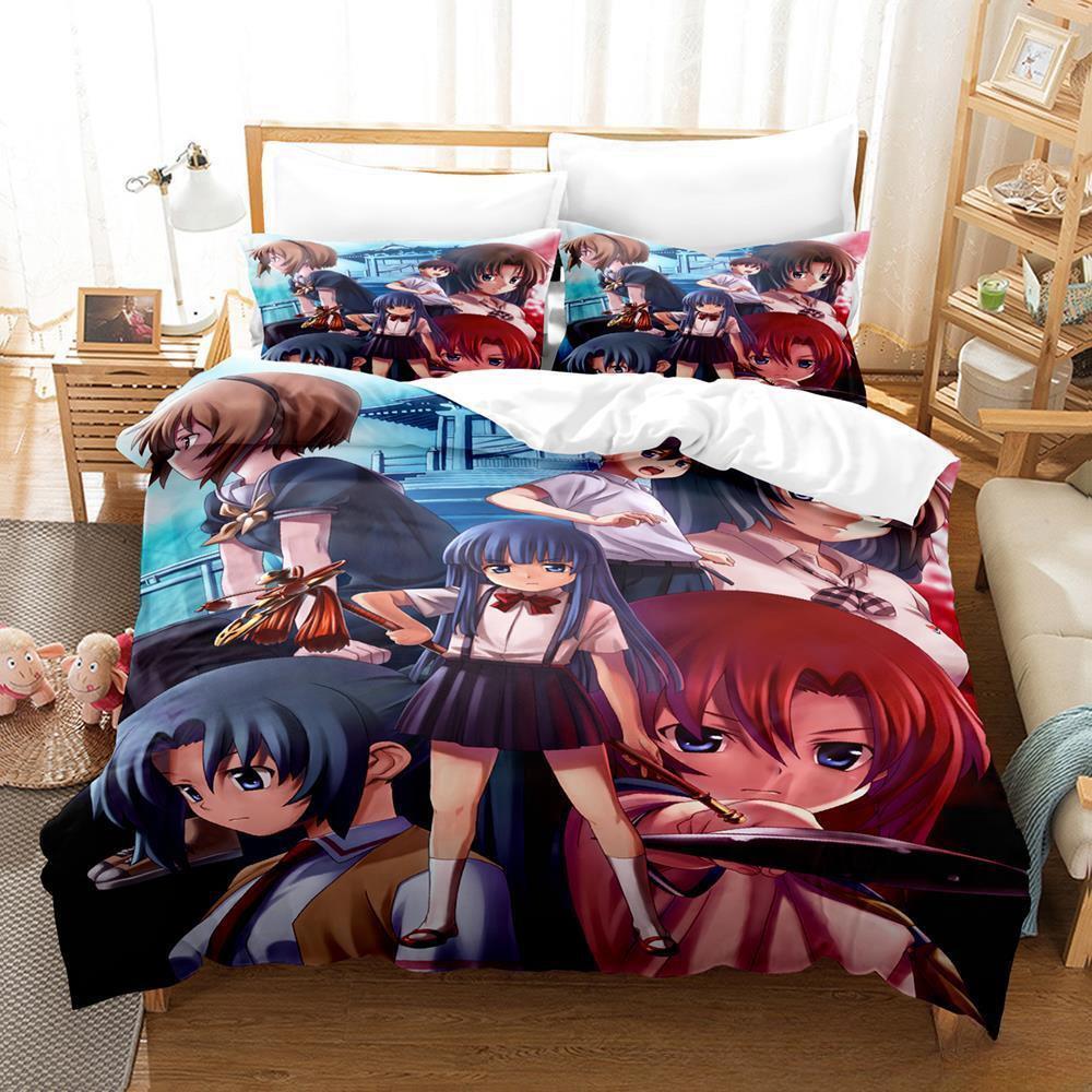 3D Печать Аниме Higurashi When They Cry Комплект Постельного Белья Односпальный Twin Full Queen King Размер Комплект Постельного Белья Взрослый Детская Спальня Комплекты Пододеяльников