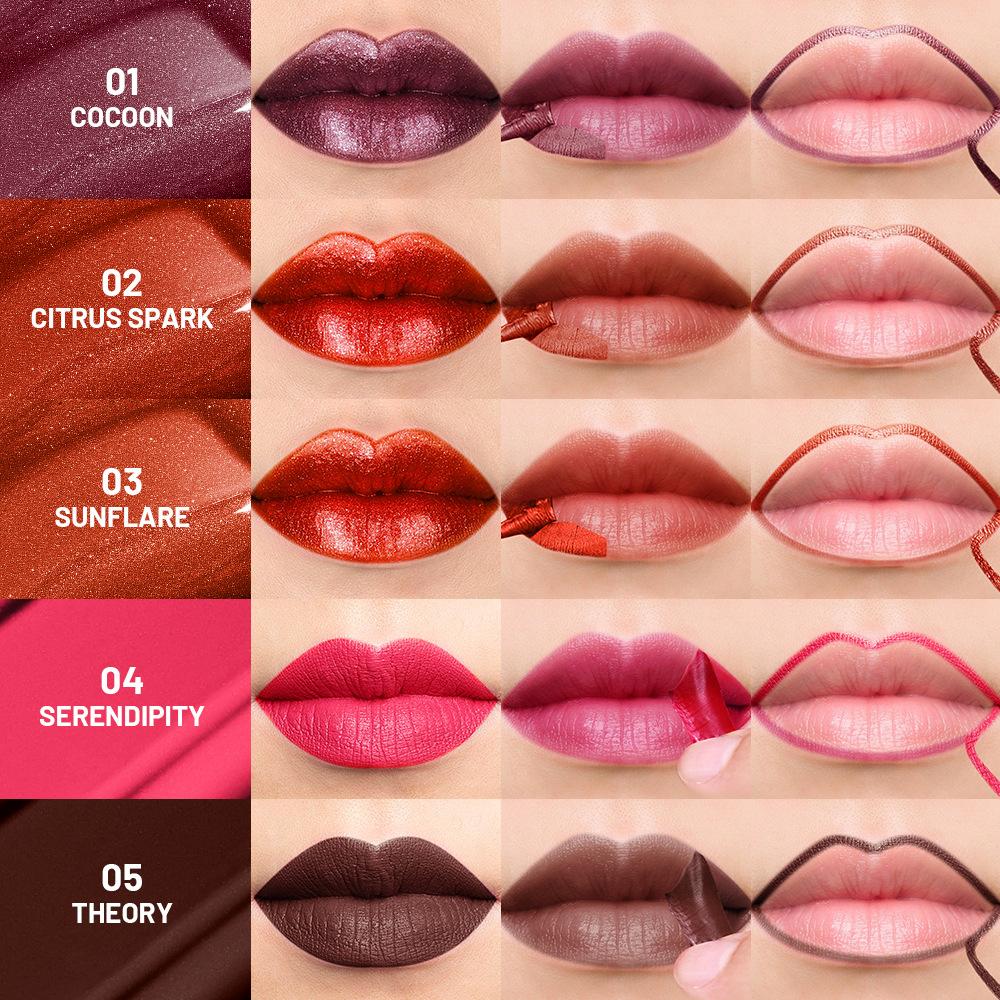 1 шт. отшелушивающий блеск для губ, долговечный водостойкий отрывной блеск для губ, красно-коричневый контур, натуральный матовый оттенок для губ, женская косметика
