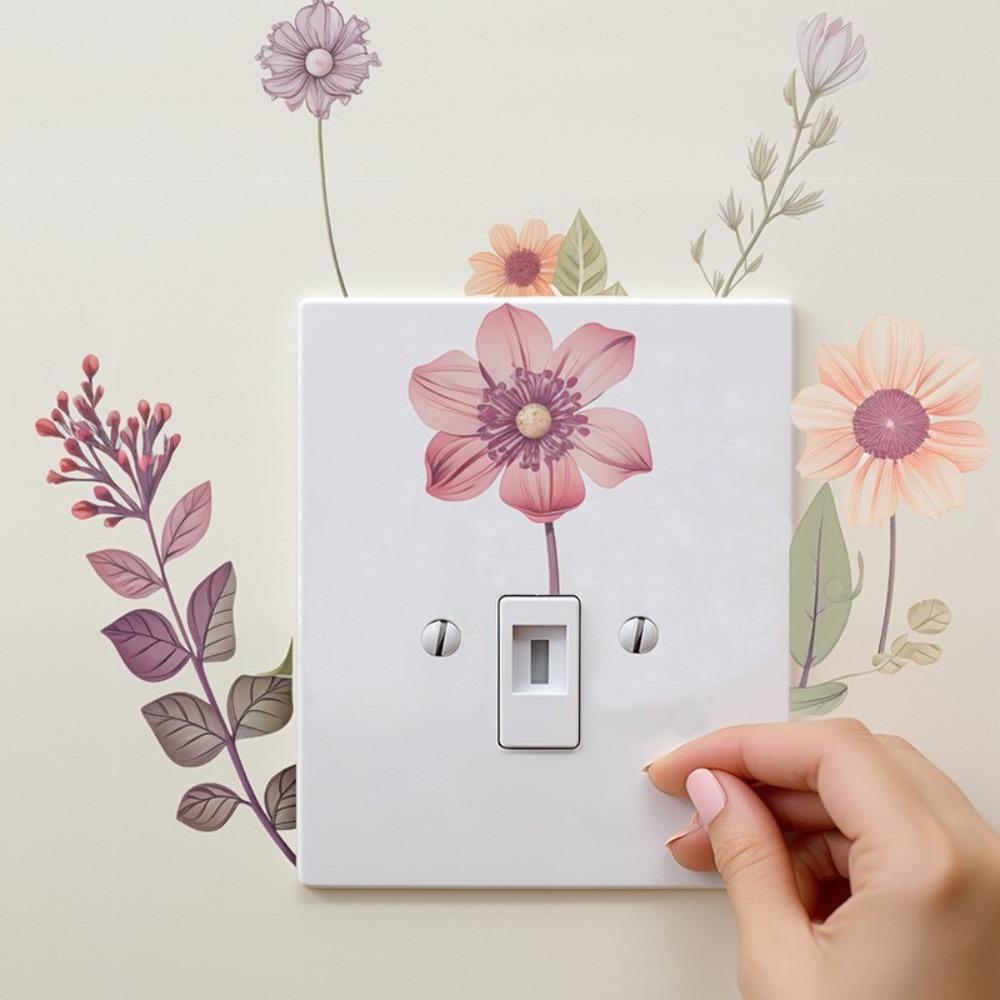 PVC Waterproof Sticker Beautiful Flowers Home Decoration Stickers  Bedroom Bathroom Living Room