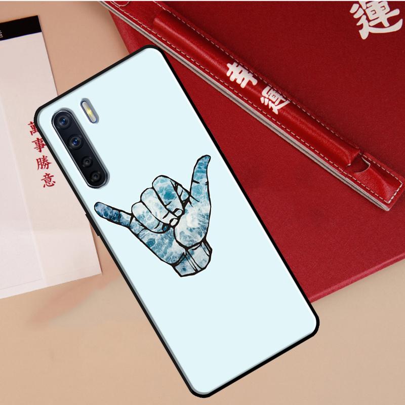 Чехол для серфинга Hang Loose Shaka для Oppo A80 A58 A5 Pro A15 A16 A17 A57 A77 A94 A74 A54 A76 A96 A40 A60 A18 A38 A78 A98