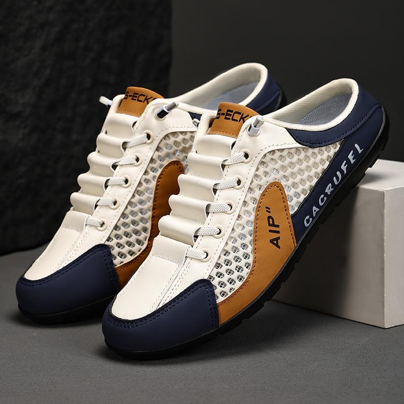 Мужские летние модные повседневные тапочки на мягкой подошве, удобные и дышащие, без ремешка, для ходьбы дома, на улице, легкие