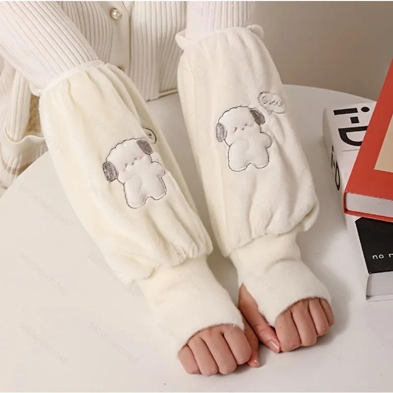 1pair Thermal Sleeve Covers for Women, Office Arm Warmers for Fall Winter, Fleece Lined Coat Sleeve Protector, Anti-Dirty & Warm