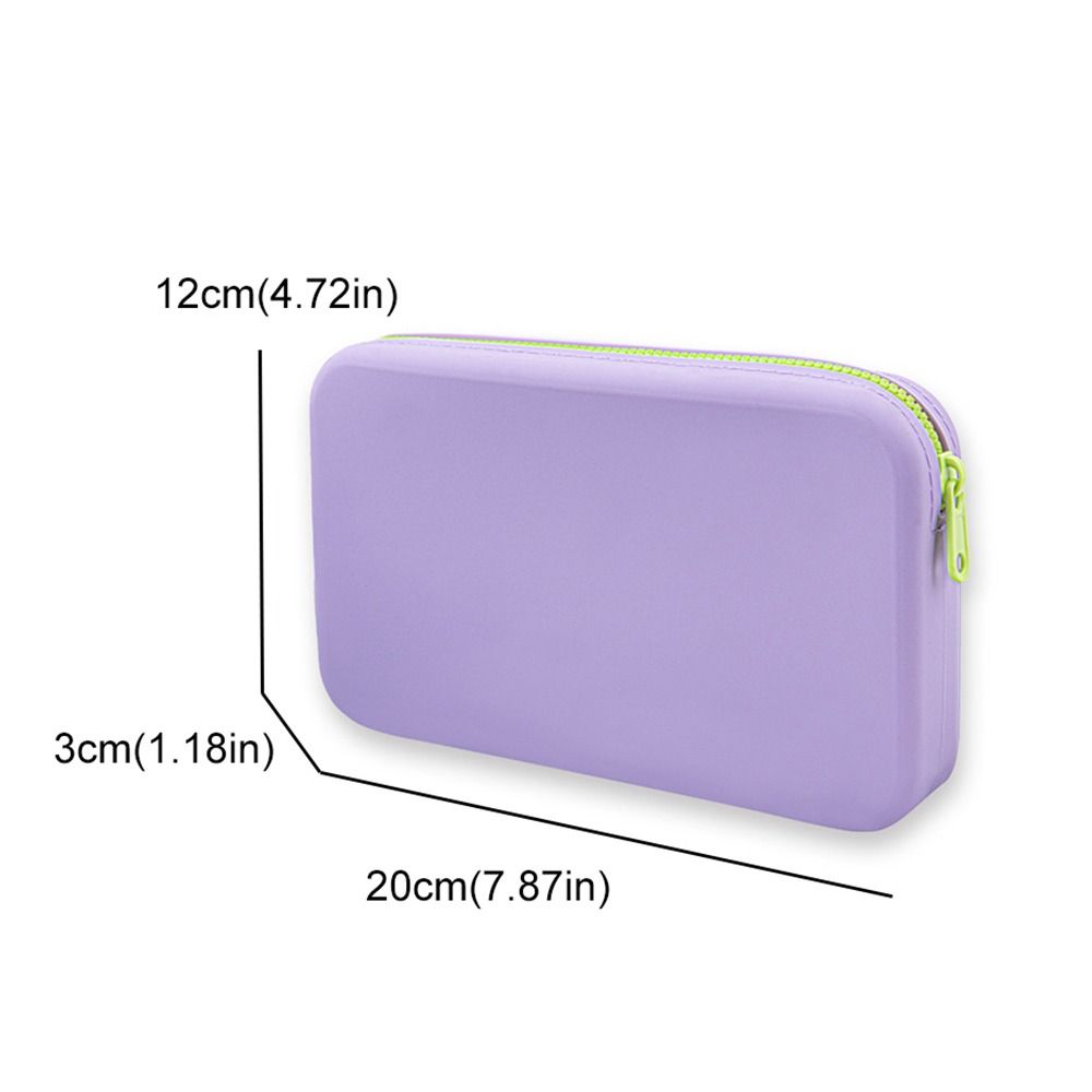 Small Square Travel Passport Bag Waterproof Data Cable Coin Purse Silicone Cosmetic Bag Handbag
