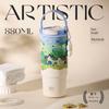 Jiaoxia Oil Painting Series Large Capacity Insulated Cup Cute Healing Fruit Tea Cup Ice Cup Simple Portable Unisex Car Cup