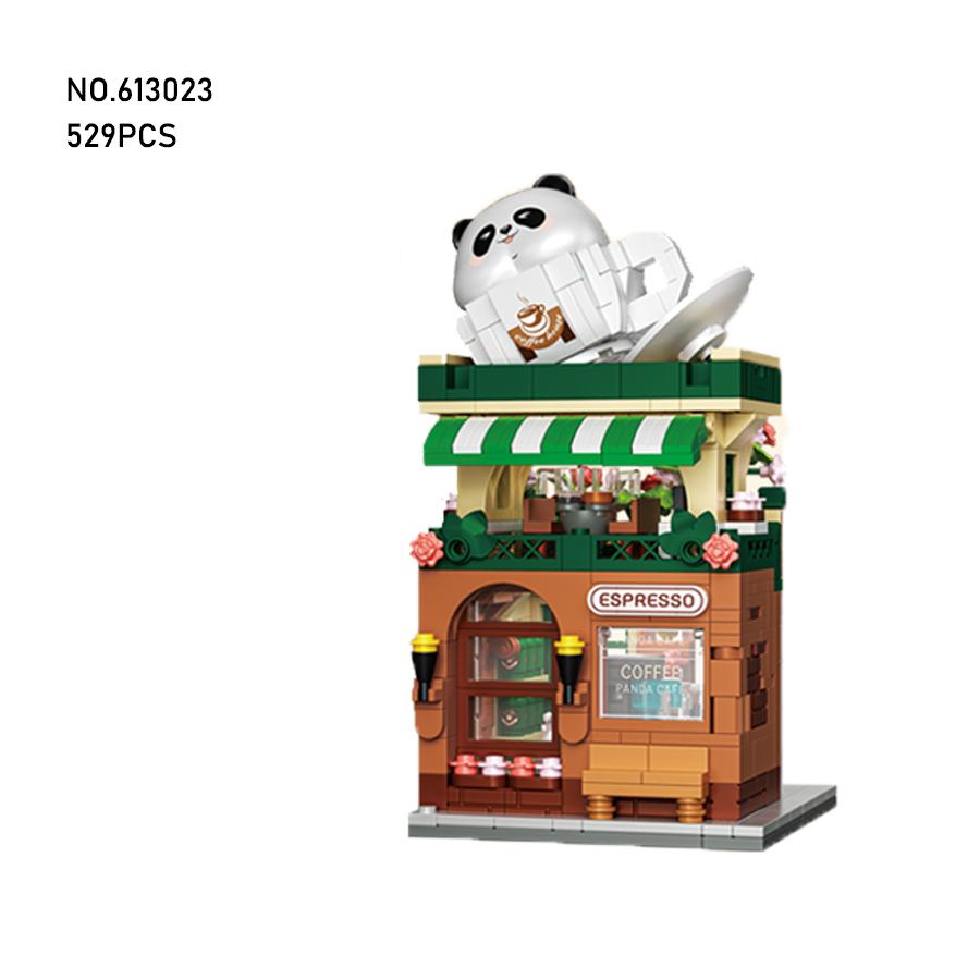 Non-Toxic Japanese Street View Building Blocks Mini Bricks Panda Izakaya Coffee Shop Mini House Building Toys Gifts For Kids