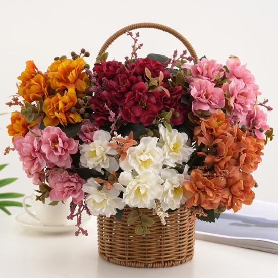 Искусственный цветок Не выцветающий Не требующий полива Полный жизненной силы Украсить 5 веток Пышный