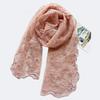 Spring and Autumn Scarf Korean Thin Style Fresh and Elegant Retro Embroidered Lace Scarf Solid Color Versatile Gauze Scarf