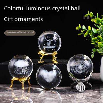 "40 елочных шаров из хрусталя": Облака дождливого дня, Солнце, Дизайн галактики - Куб с лазерной гравировкой для декора дома и подарков"