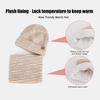 3Pcs/Set Winter Hat Scarf Gloves Set Thickened Velvet Lining Colorful Elastic Fit Knitting Hat Neck Warmer Gloves Set