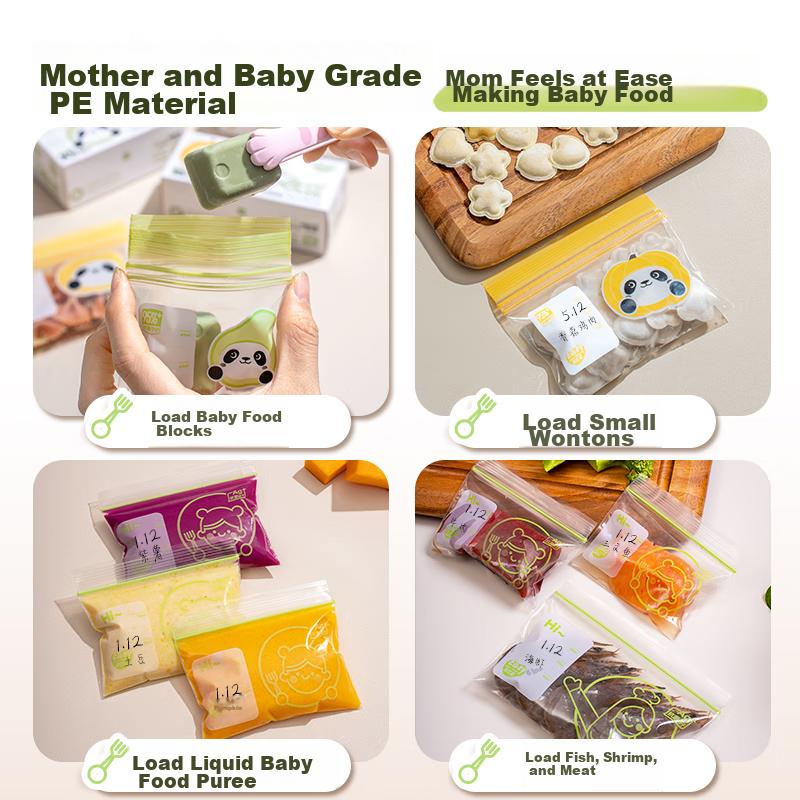 Baby Food Bags, Infant-Specific Food Storage Bags, Thickened Portioning Bags, 108 Pieces
