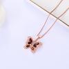 Butterfly Shape Design Luxury Jewelry Natural Garnet Pendant Necklace Sterling Silver for Lady and Girls Daily Wear Fine Gifts