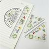 4pcs Math Geometry Tools Ruler Set Melon Dog Straight Ruler Portable Triangle Rulers  School Office