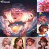 Diamond Painting Cartoon Girl Avatar Embroidery Cross Stitch Rhinestone Home Decor