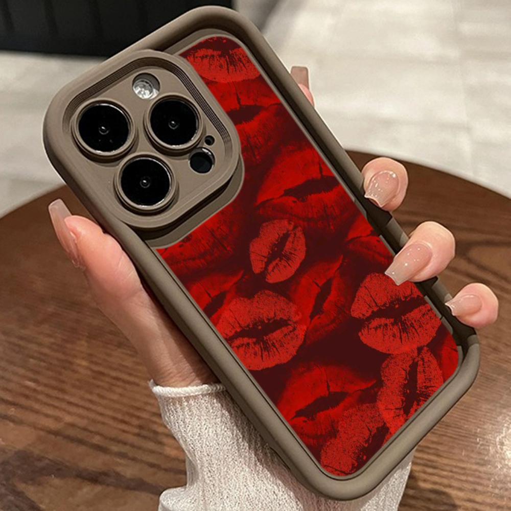 LZ23 Lips kiss Heart design art силиконовый чехол для телефона Xiaomi 11 Lite 5G 14T Redmi 14C 13C A3 Note 12 11 9 10 13 Pro Plus противоударный задний чехол