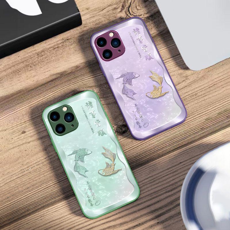 Удачи Кои Красный Для iPhone 16 Pro Max 15 Pro 14 13 12 Mini 11 XS Max XR 7 8 Plus SE 2022 Чехол для телефона из закаленного стекла
