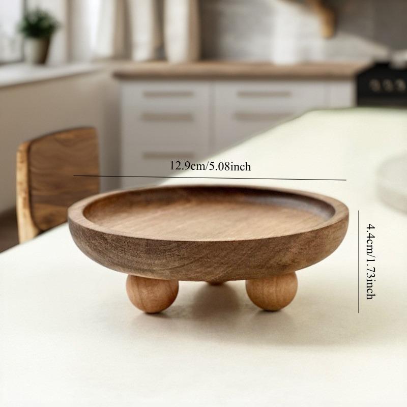 Creative Wooden Tray Cake Dessert Plate Restaurant Home Wooden Tray Round Elliptical Aromatherapy Ornament Tray