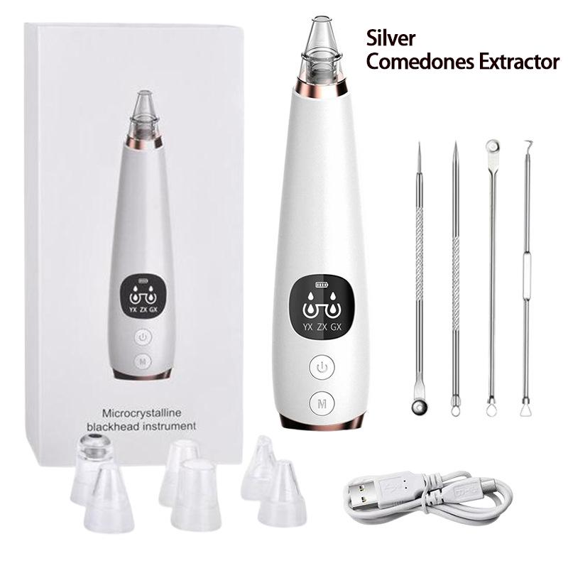 Косметологический прибор 6 насадок вакуумный очиститель пор для лица. Инструмент для очистки пор и черных точек. Инструмент для очищения и отшелушивания лица