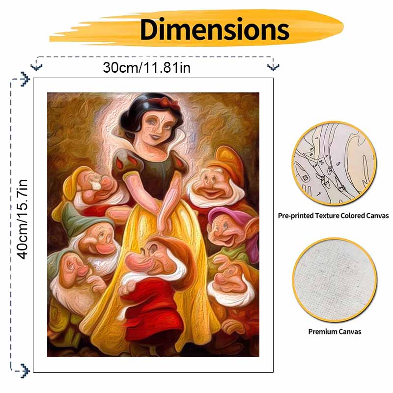 Disney Snow White and Seven Dwarfs digital oil painting art kit DIY handmade home decoration gift