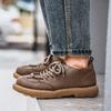 Мужские ботинки в стиле ретро, обувь, модная повседневная обувь для вождения, черные, хаки, обувь с широким носком, большие размеры