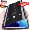 Smart Mirror Flip Case For Xiaomi Redmi Note 7 10 5G 10S 9S 11 Plus 11S Cover On Redmi 9 9C 9T 10A 10C POCO F3 M3 M4 Pro 4G X4