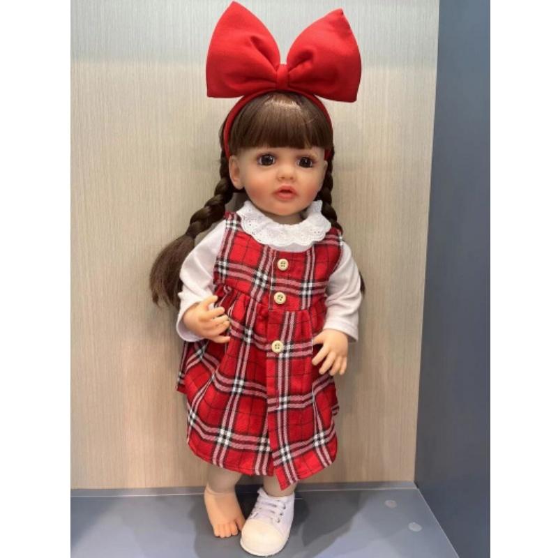 22'' 55cm Reborn Babies Doll Girl Toddler Betty Waterproof Full Vinyl Body Simulation Doll Children Bath Toy Baby Dolls for Kids Birthday Xmas Present