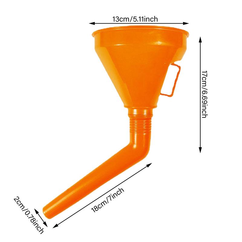Oil Funnel Large Mouth Funnel With Filter And Handle Oil Tank Funnel Car Oil Funnel Orange Transmission Funnel Avoid Splashing