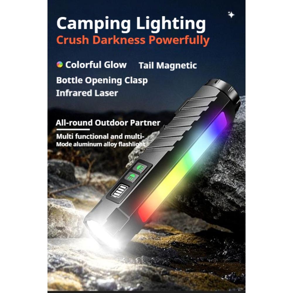 Магнитный Перезаряжаемый Портативный Рабочий Фонарь с Индикатором Батареи, Корпус из Алюминиевого Сплава с Двойным Источником Света, Кемпинг, Морозостойкий