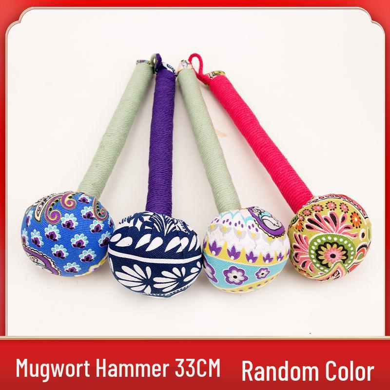 Массажный молоток по меридианам с полынью для здоровья и мокса-терапии