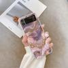 Роскошный прозрачный чехол для телефона с узором из розового и фиолетового мрамора для Samsung Galaxy Z Flip 7 Flip 6 4 3 Складная крышка для Z Flip7 Flip5