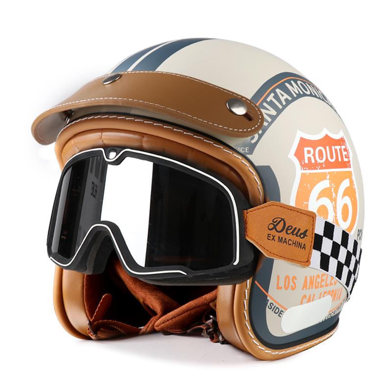 Ретро шлем, мотоциклетный шлем для круизов в любое время года, полушлем, мужской и женский шлем с пузырчатым визором, защитный шлем для электровелосипеда