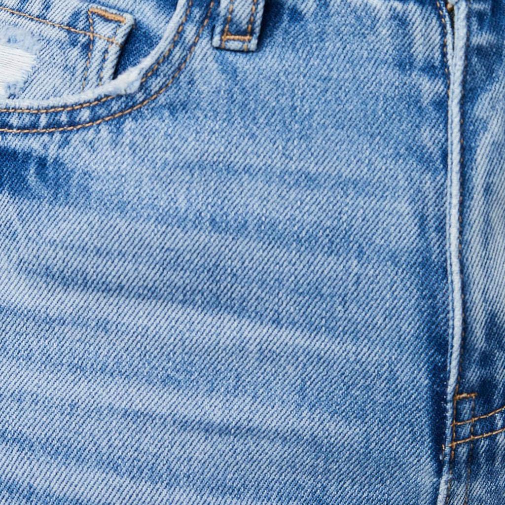 Женские потертые рваные длинные джинсы с бахромой, повседневные брюки прямого кроя