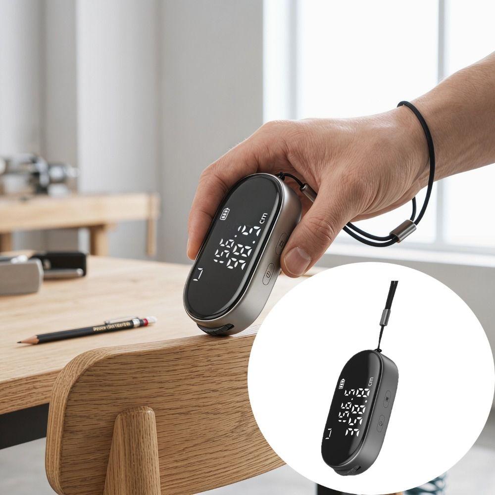Mini Size Digital Wheel Tape Measure High Accuracy Type-C Rechargeable Tape Ruler Hand Tool Use